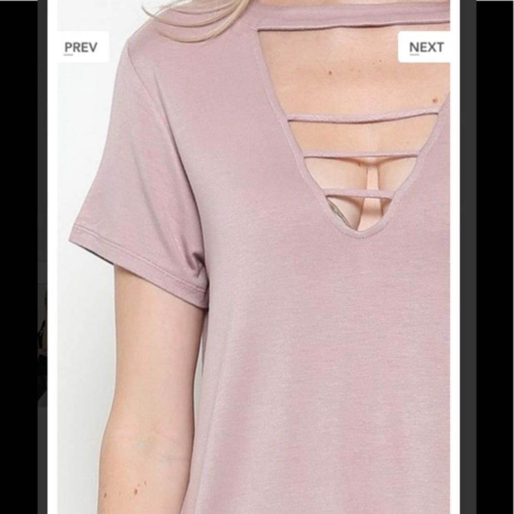 NWT Mauve Colored Strap Tee Shirt PRICE IS… - Picture 6 of 6